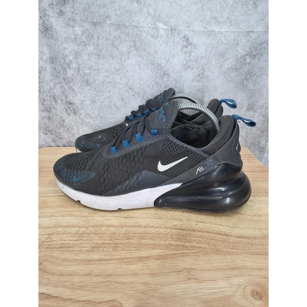 Nike Air Max 270 Running Shoes Mens 10 Anthracite Industrial Blue Sneakers *